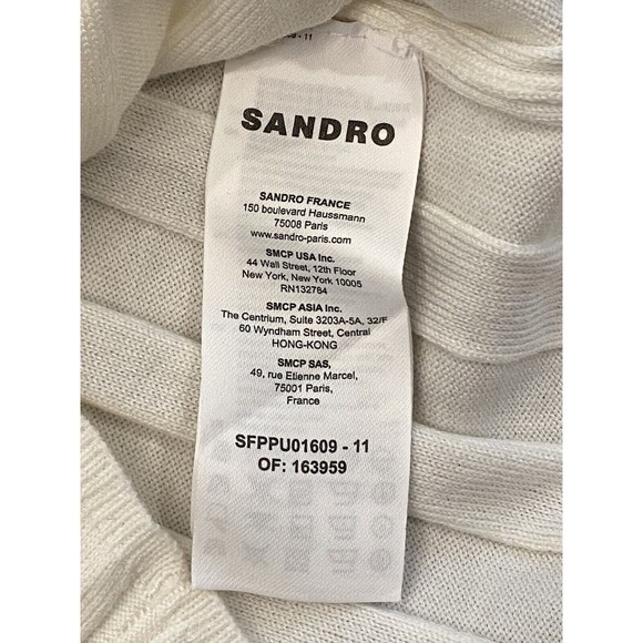 SANDRO Paris Ribbed Logo Lightweight Sweater Size 4 US XL NWT $245 MSRP - Picture 8 of 12